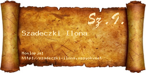 Szadeczki Ilona névjegykártya